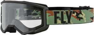 Fly MX-Goggle Focus Green Camo-Black-(Clear Lens)