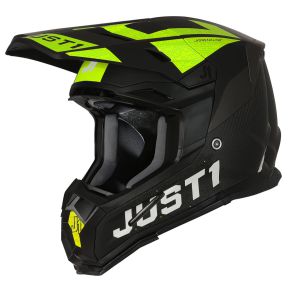 JUST1 Helmet J-22 Adrenaline Black-Yellow Fluo-Carbon Matt 64-XXL