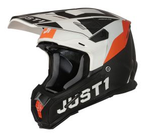 JUST1 Helmet J-22 Adrenaline Orange-White-carbon Matt 54-XS
