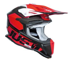 JUST1 Helmet J18-F Hexa Red-White-Black matt 58-M