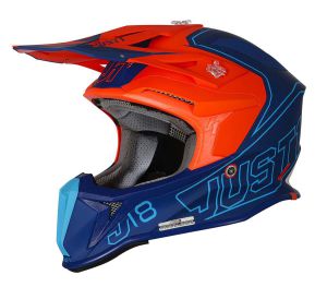 JUST1 Helmet J18 Vertigo Blue-White-Orange Fluo Matt 56-S