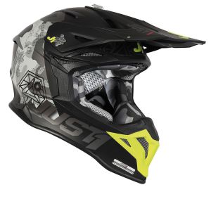 JUST1 Helmet J39 Kinetic Grey Camo/Black 60-L