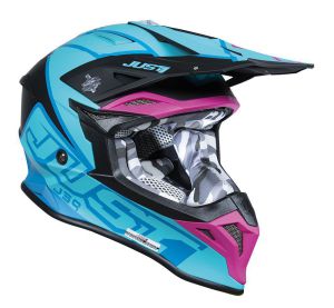 JUST1 Helmet J39 Thruster Petrol Blue-Pink 54-XS