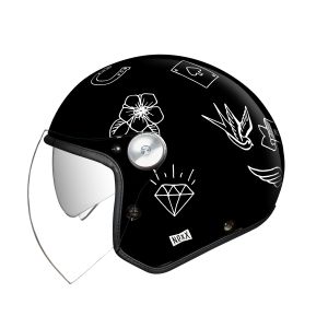 Nexx Helmet X.G30 TATTOO BLACK.WHITE (54-XS)