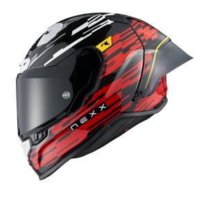 NEXX Helmet X.R3R Glitch Racer CARBON Red-White (60-L)