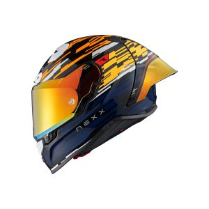 Nexx Helmet X.R3R GLITCH RACER ORANGE.BLUE (56-S)