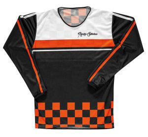 Rusty Stitches Jersey Flattrack Checkered Black/White/Orange XXL