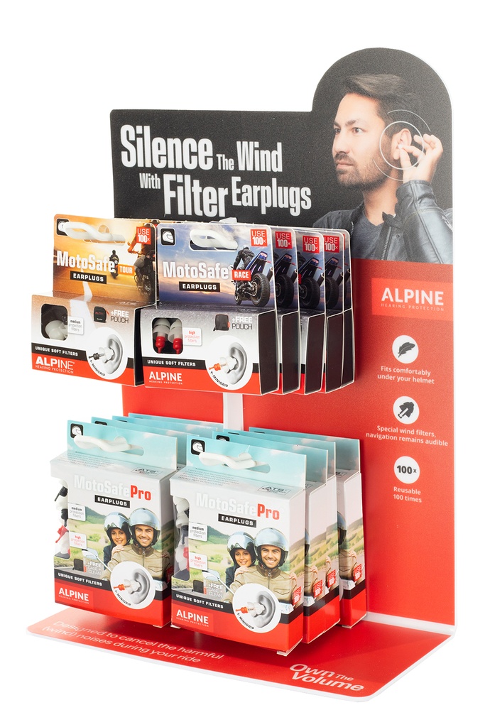 Alpine Counter display MotoSafe earplugs