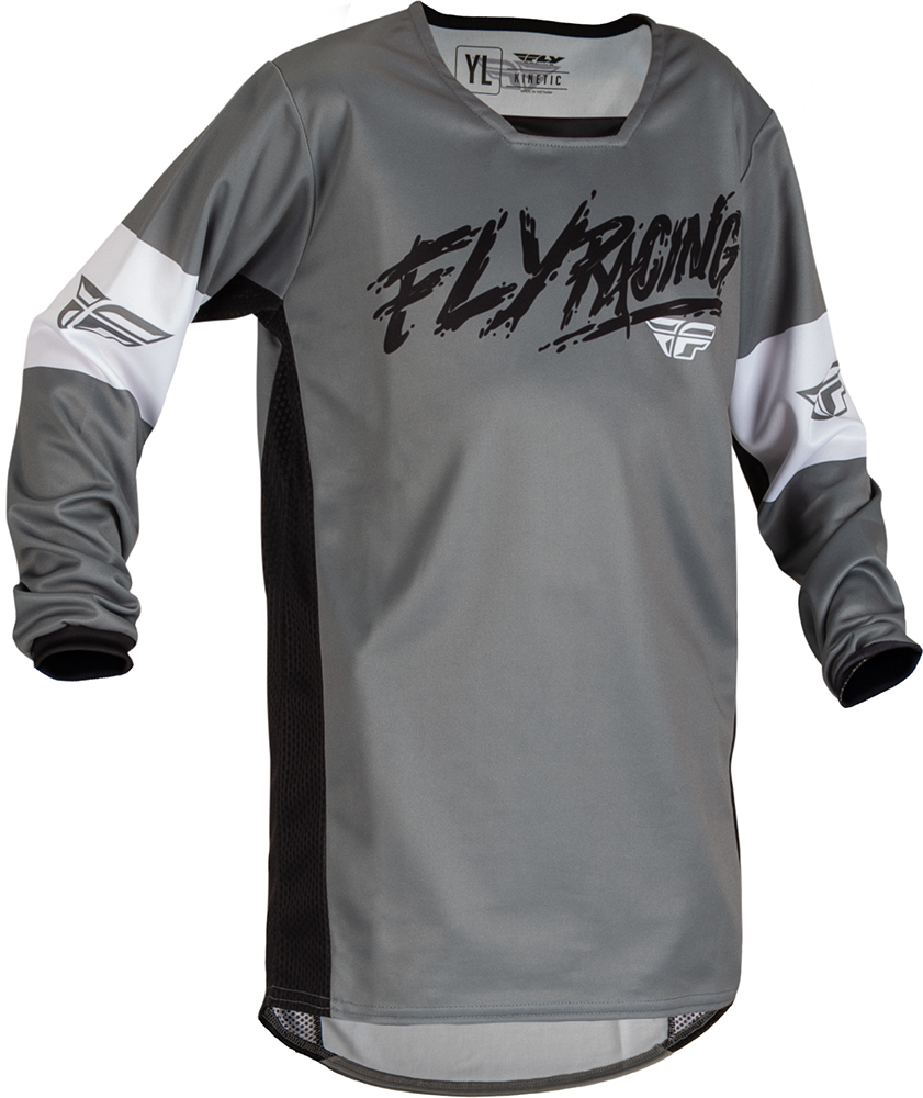 [70202-YS-563] Fly MX-Jersey Kinetic (Gris-Noir-Blanc, YS)
