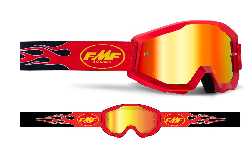 [23110-00-133] FMF Goggles Powercore Flame (Mirror) (Rojo)