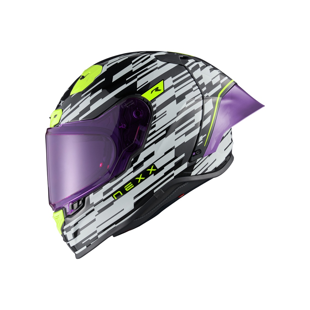 [28913-XXS-348] NEXX Helmet X.R3R GLITCH RACER (XXS, Blanc-Néon)