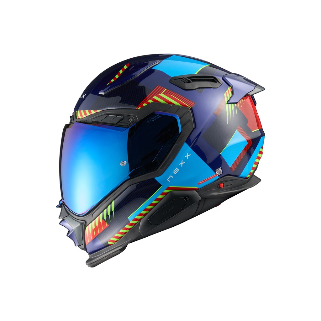 [28960-XS-161] NEXX Helmet X.WST3 FLUENCE (XS, Blau-Rot)