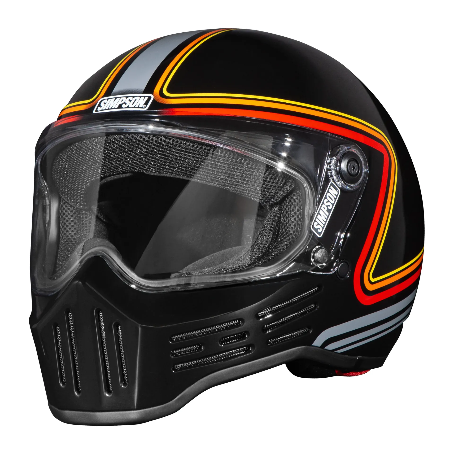 [18660-XS-215] Simpson Helmet M30 (XS, Black-Red-Grey)