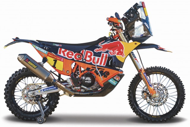 [99996-18-140] Miniatuur Motor KTM 450 Rally (Dakar Rally) Toby Price (No 1) 1:18