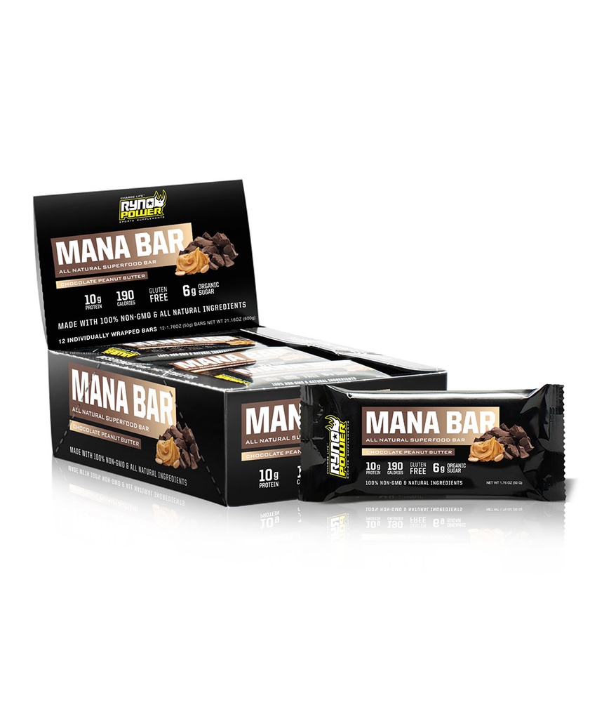 [32108-01-410] Ryno Power Mana Bar Caddy Chocolate Peanut Butter 1 bar