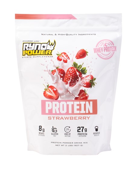 [32100-02-420] Ryno Power Strawberry Protein Powder 2lb  (20 Serv)
